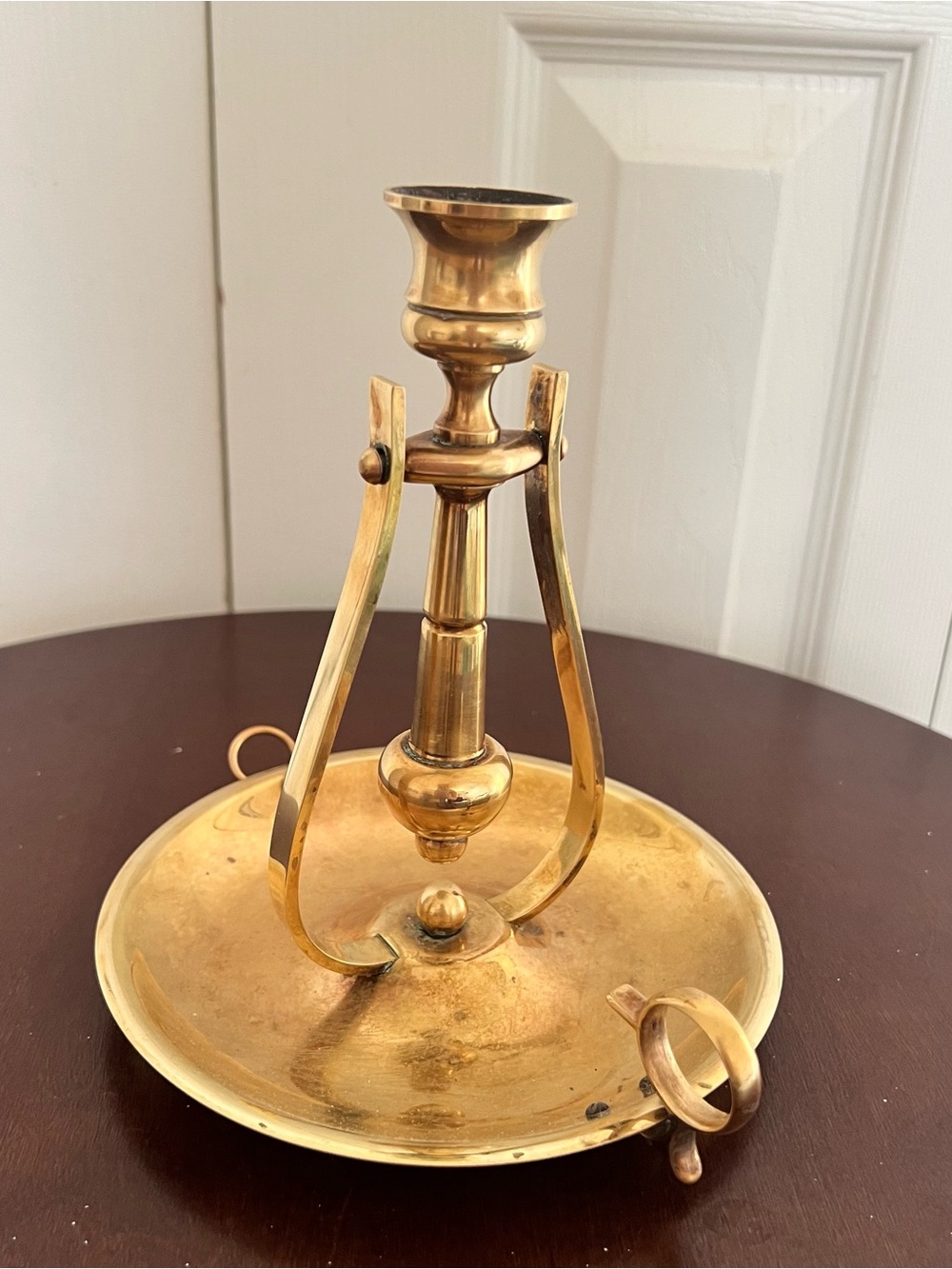 Vintage Brass Nautical Gimbal Candlestick Holder by Baldwin